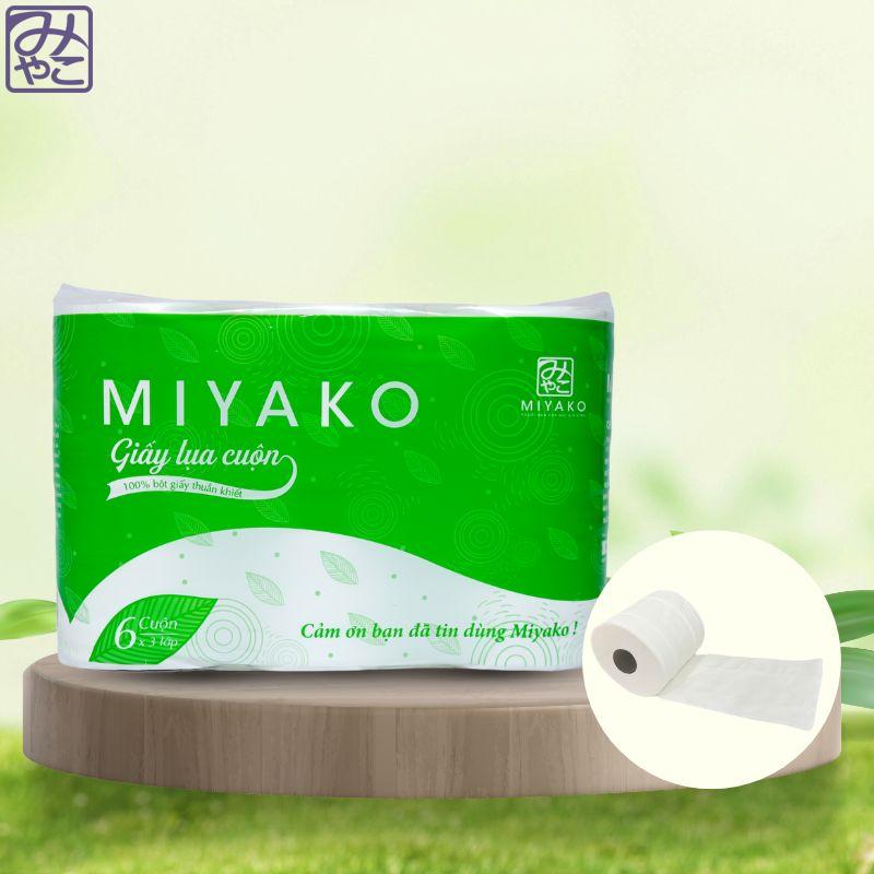 Giấy Vệ Sinh Cuộn Miyako - 6 cuộn 3 lớp (Có Lõi)
