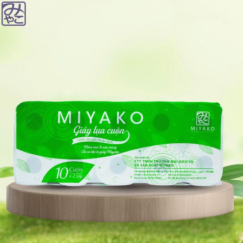 Giấy Vệ Sinh Lụa Cuộn Miyako - 10 cuộn 2 lớp (Có lõi)