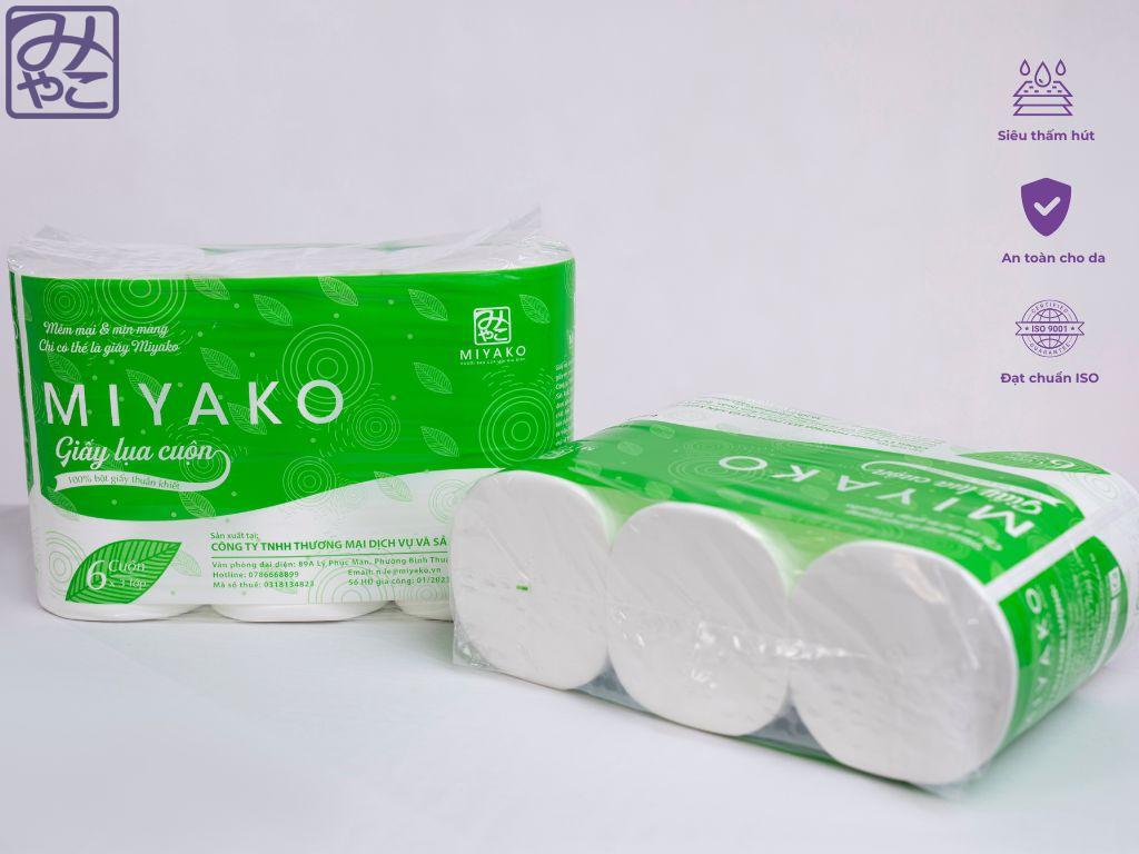Giấy Vệ Sinh Lụa Cuộn Miyako 3 Lớp (Không Lõi)