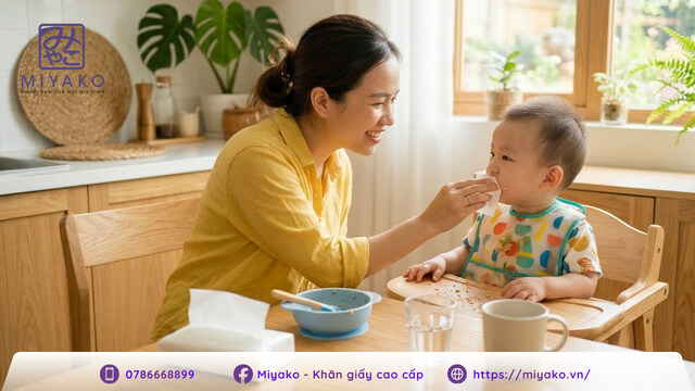 Khăn giấy an toàn cho bé cần mềm mại để không làm tổn thương làn da nhạy cảm