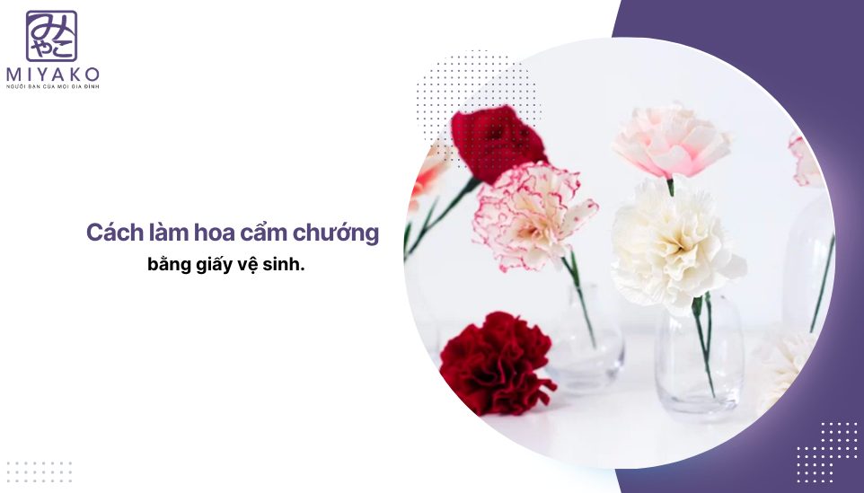 cách làm hoa cẩm chướng bằng giấy vệ sinh