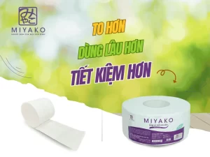 Giấy vệ sinh cuộn lớn Miyako, to hơn dùng lâu hơn