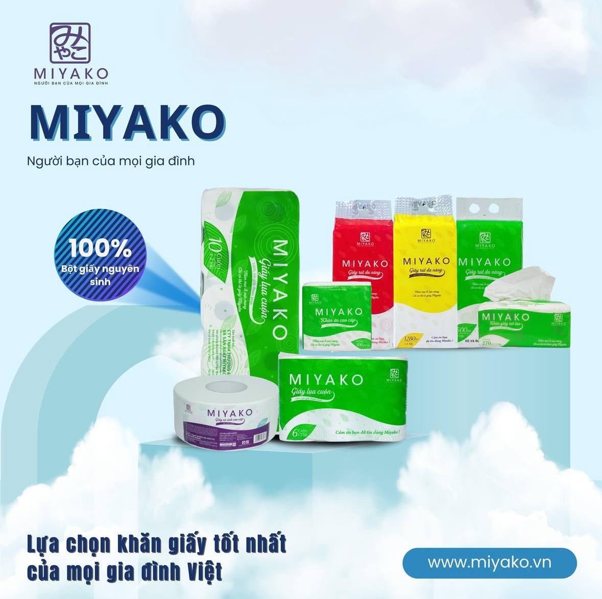 Khăn giấy Miyako – Mềm mịn, an toàn và tiện lợi cho mọi gia đình