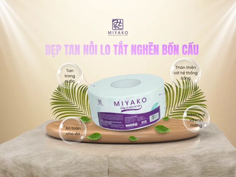Giấy vệ sinh cuốn lớn tan trong nước, thân thiện với hệ thống cống