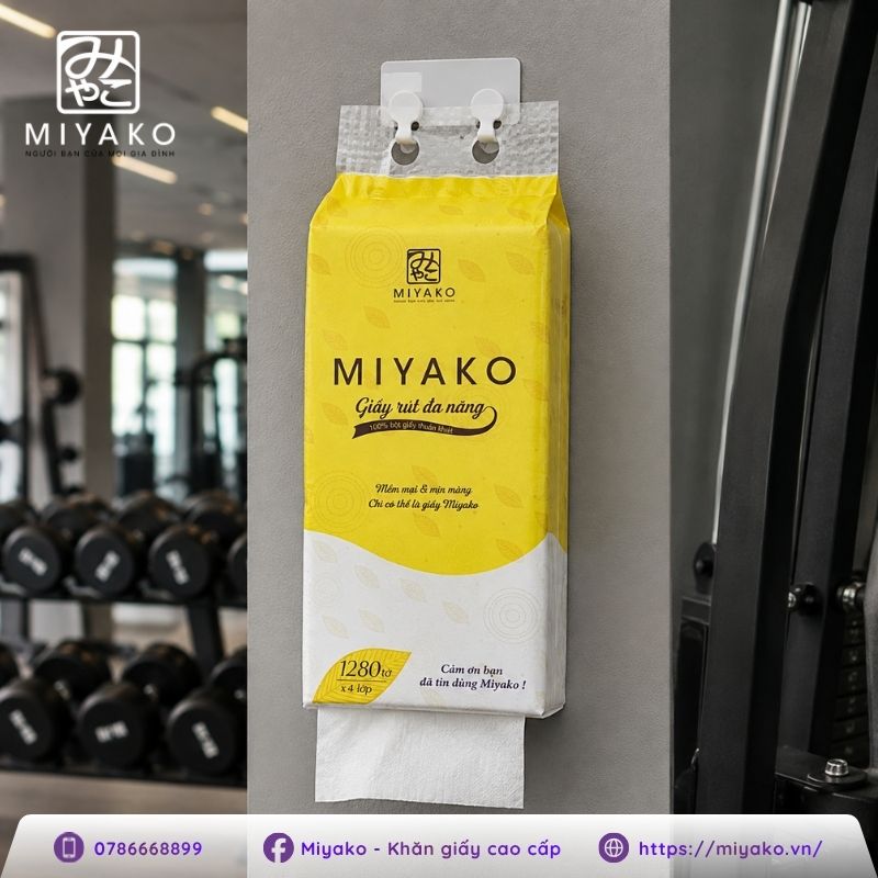 Giấy rút đa năng treo tường cho phòng gym