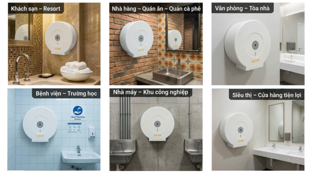 giấy vệ sinh cuộn lớn phù hợp cho mọi không gian