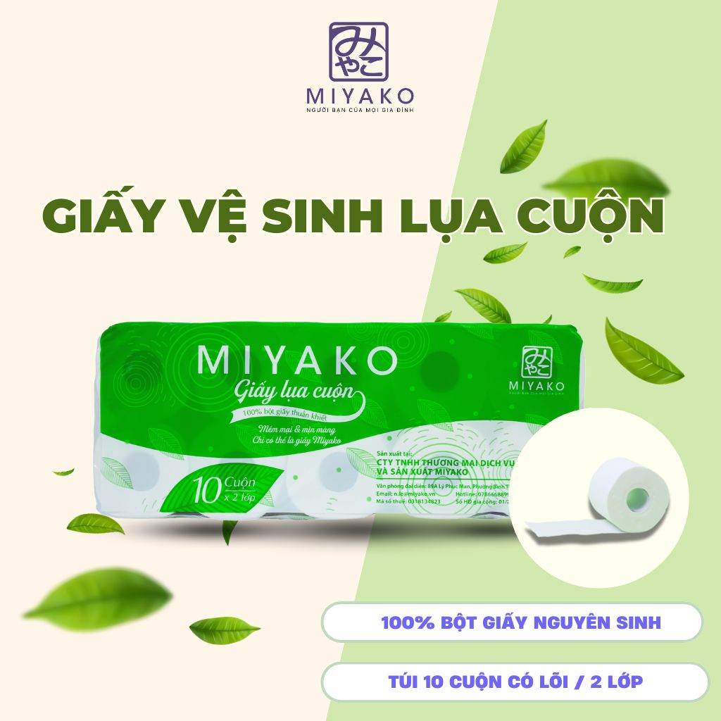 Giấy vệ sinh lụa cuộn Miyako – 10 cuộn