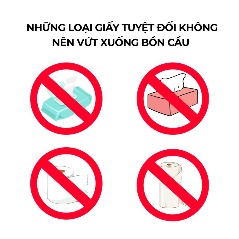 Những loại giấy tuyệt đối không nên vứt xuống bồn cầu