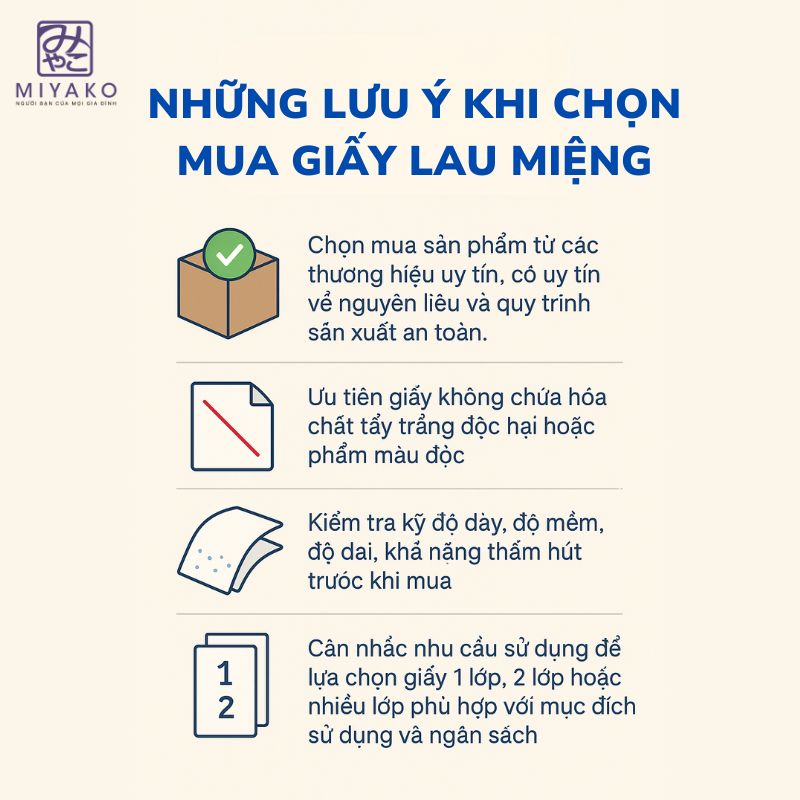 Những lưu ý khi chọn mua giấy lau miệng