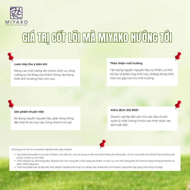 Giá trị cốt lõi mà Miyako hướng tới