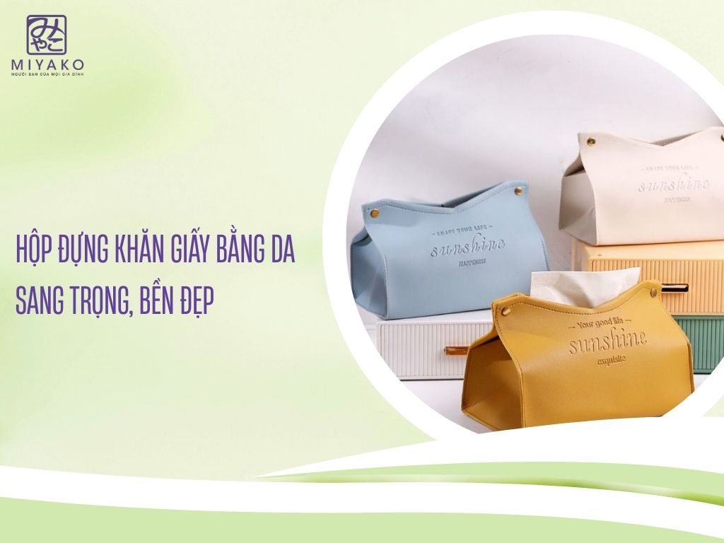 Hộp đựng khăn giấy ăn bằng da sang trọng, bền đẹp