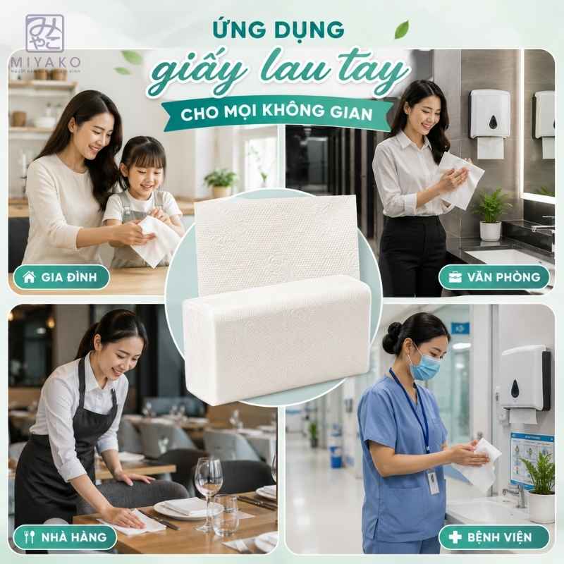 Ứng dụng của giấy lau tay cho mọi không gian