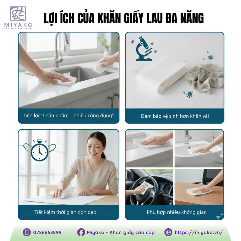 Lợi ích của khăn giấy lau đa năng