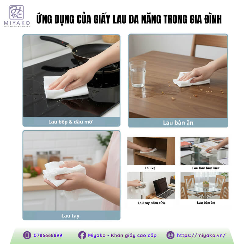 Ứng dụng thực tế của giấy lau đa năng trong gia đình