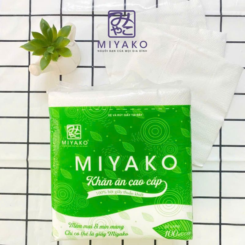 khăn giấy bàn ăn Miyako đi kèm sẽ giúp bàn ăn của bạn trông đồng bộ, chuyên nghiệp và sạch sẽ hơn bao giờ hết