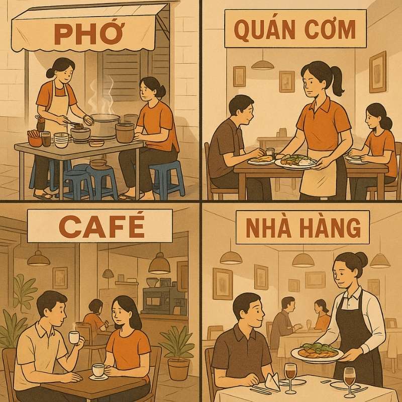 Nên chọn loại nào theo mô hình quán ăn?