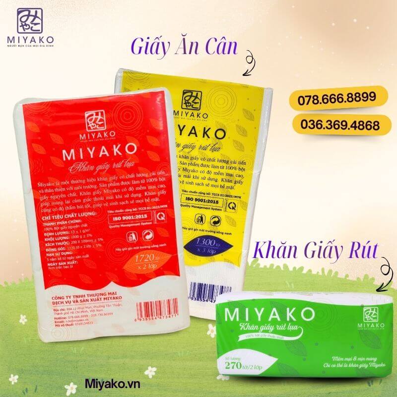 So sánh giấy ăn cân và khăn giấy rút