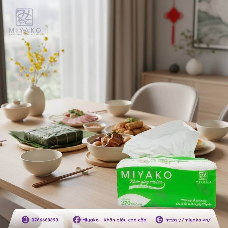 Khăn giấy rút vật dụng nhỏ nhưng không thể thiếu vào ngày Tết 