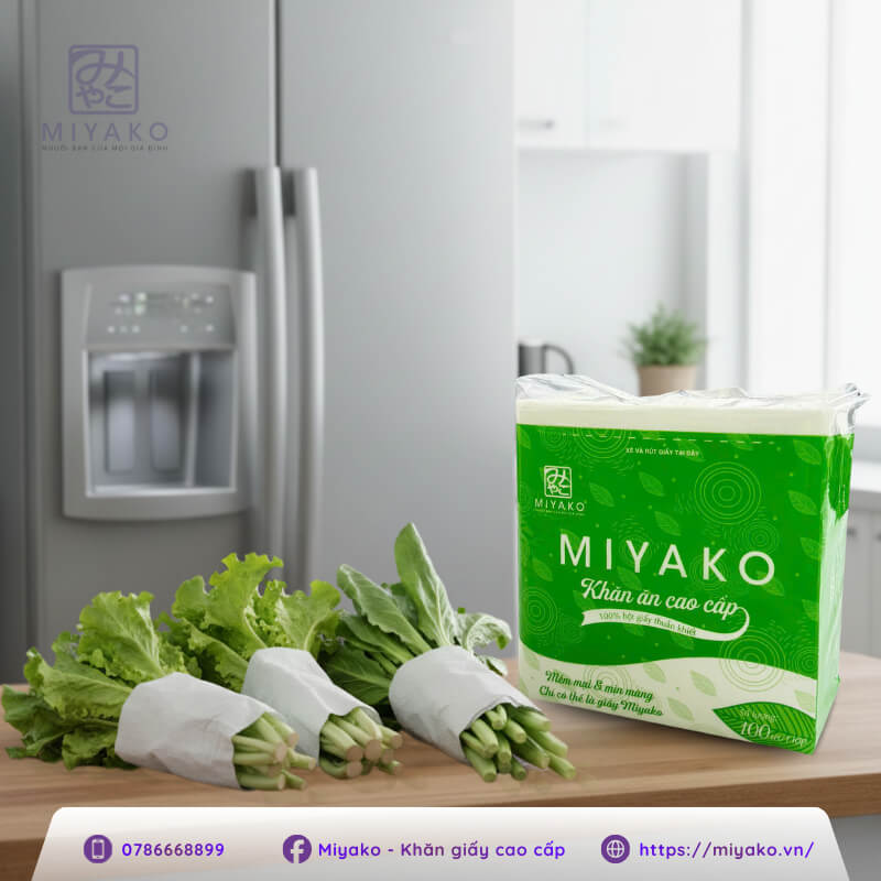 Khi bảo quản rau, nên ưu tiên khăn giấy không bụi, không mùi, được sản xuất theo quy trình an toàn cho gia đình