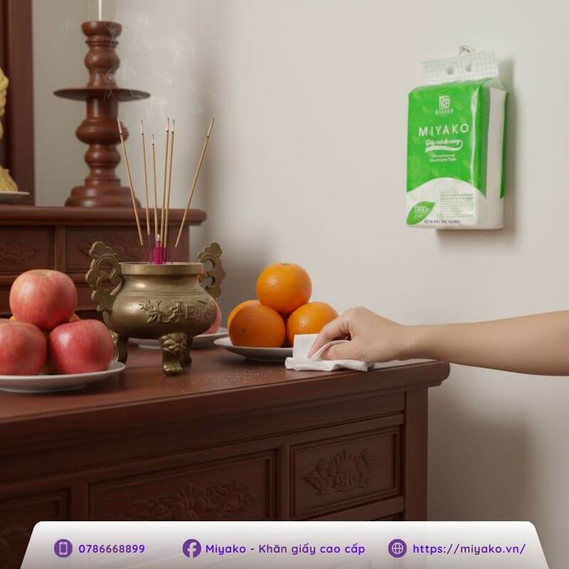 Khi nào nên chọn khăn giấy đa năng lau bàn thờ