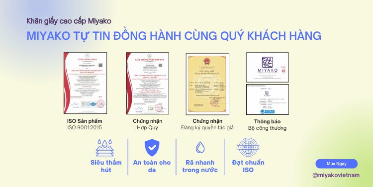 Giấy chứng nhận an toàn sản phẩm khăn giấy Miyako
