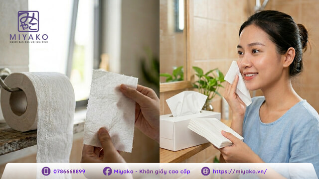 dùng giấy vệ sinh lau mặt được không và tác hại cho da