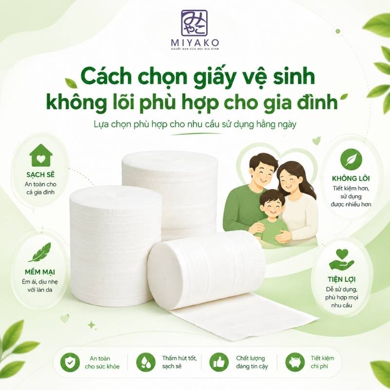 Cách chọn giấy vệ sinh không lõi phù hợp cho gia đình