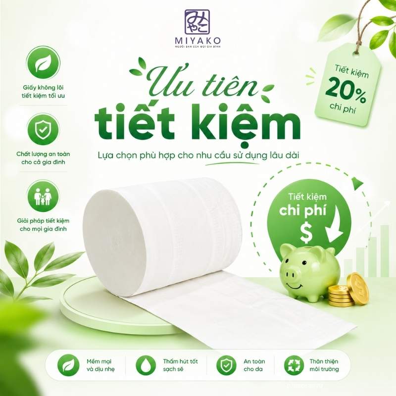 Giấy vệ sinh không lõi giúp tối ưu chi phí