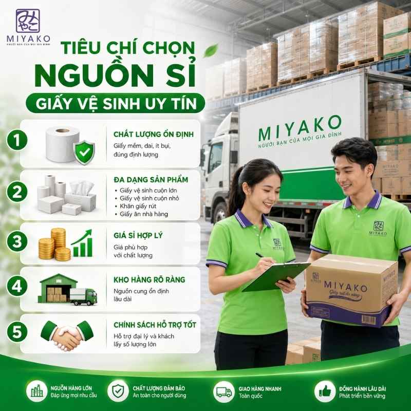 Tiêu Chí Chọn Nguồn Sỉ Giấy Vệ Sinh Uy Tín
