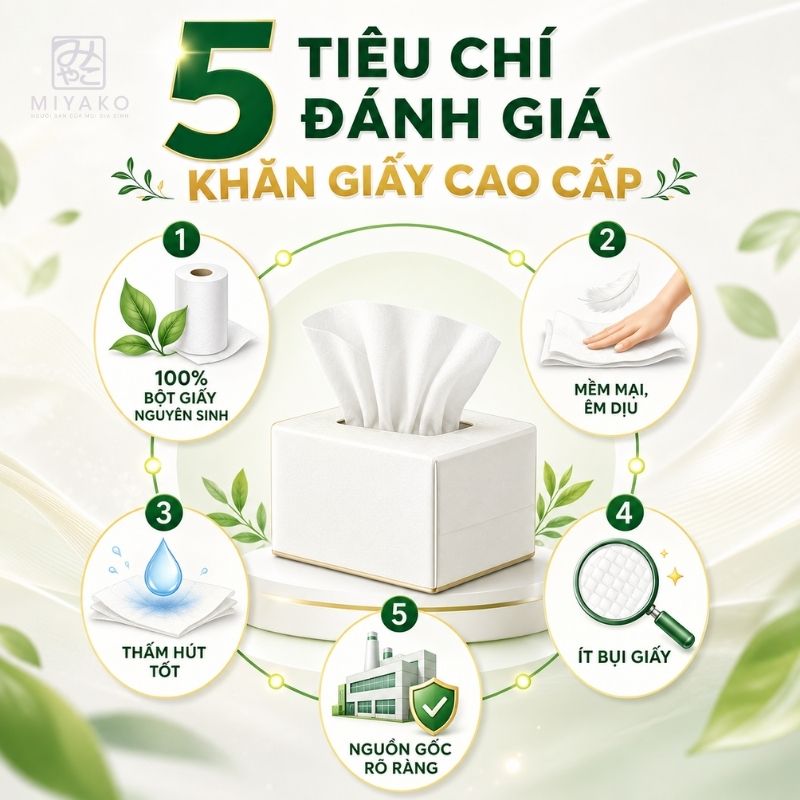 tiêu chí đánh giá khăn giấy cao cấp chất lượng tốt