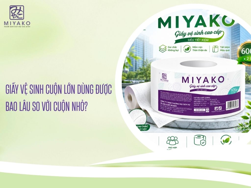 Giấy vệ sinh cuộn lớn dùng được bao lâu so với cuộn nhỏ