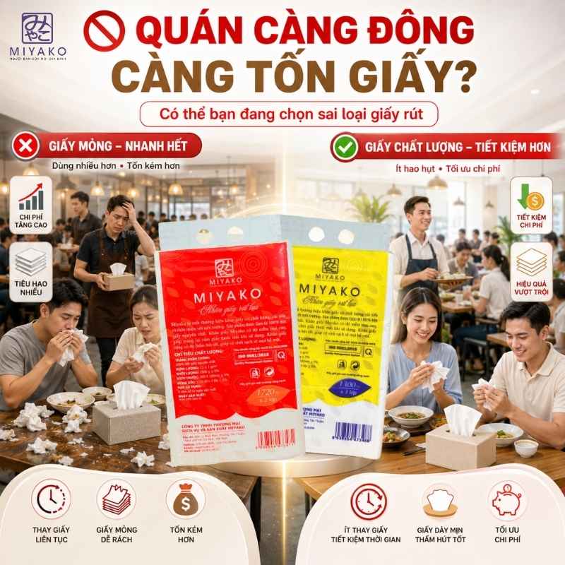 Miyako nhà cung cấp giấy ăn cho quán ăn giá tốt nhất