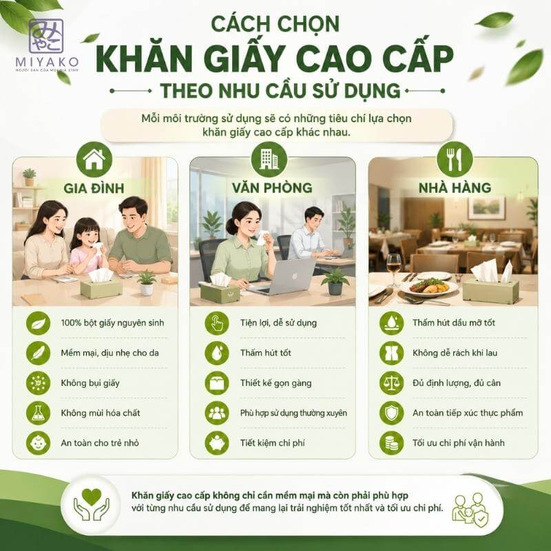 cách chọn khăn giấy cao cấp theo nhu cầu sử dụng