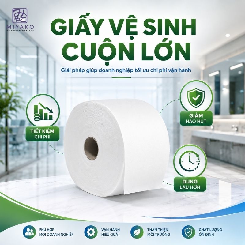 giấy vệ sinh cuộn lớn giúp tiết kiệm chi phí vận hành