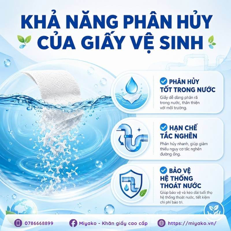 khả năng phân hủy của giấy vệ sinh trong nước