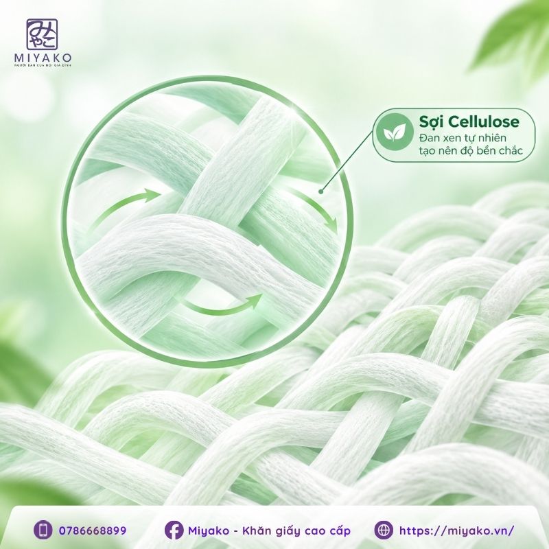 Cấu trúc sợi cellulose trong chất liệu bột giấy