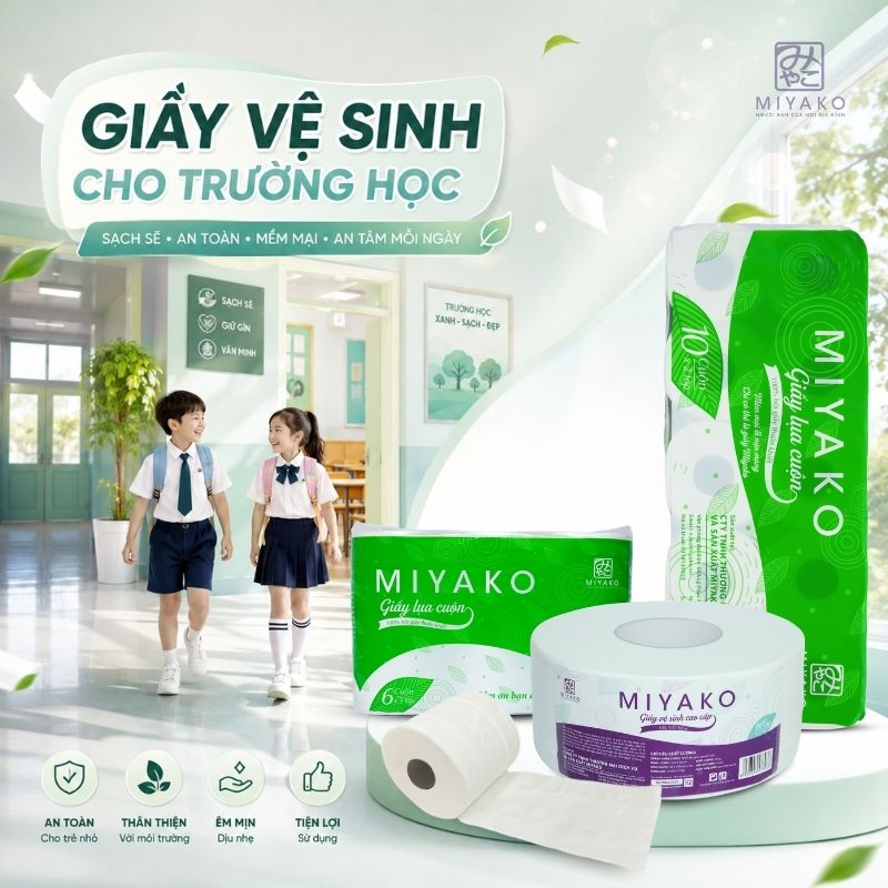 các dòng giấy vệ sinh Miyako cho trường học