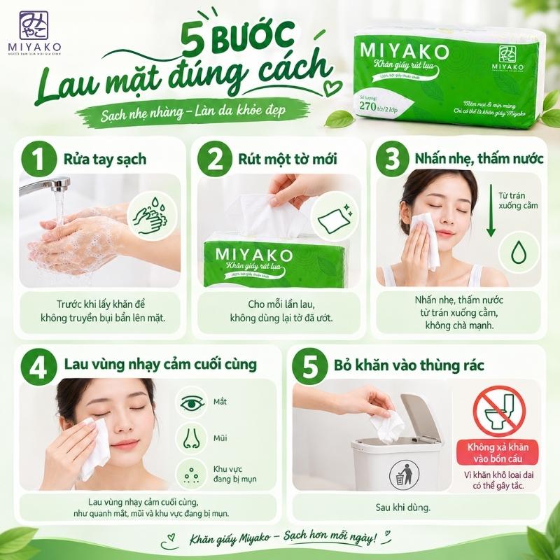 Hướng dẫn dùng khăn giấy lau mặt đúng cách