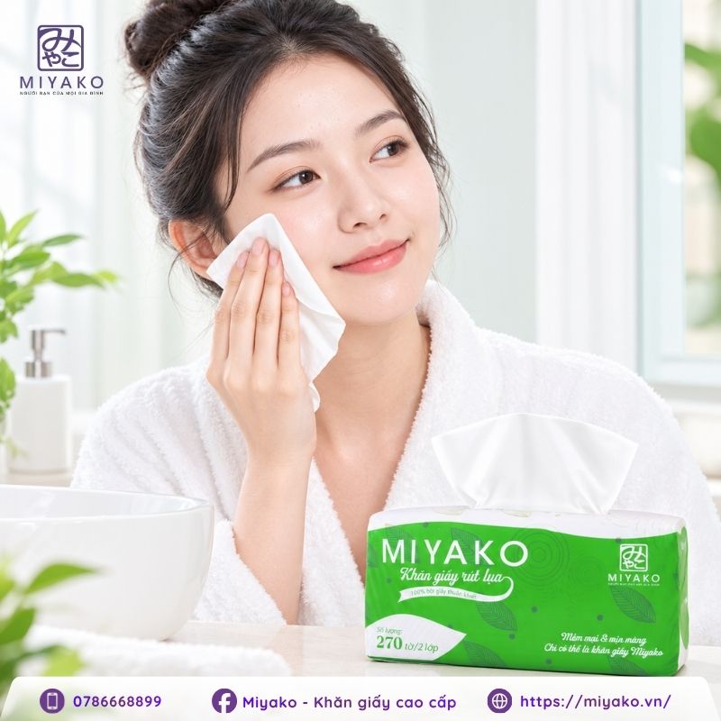 Khăn giấy lau mặt dùng 1 lần mềm mịn cho da