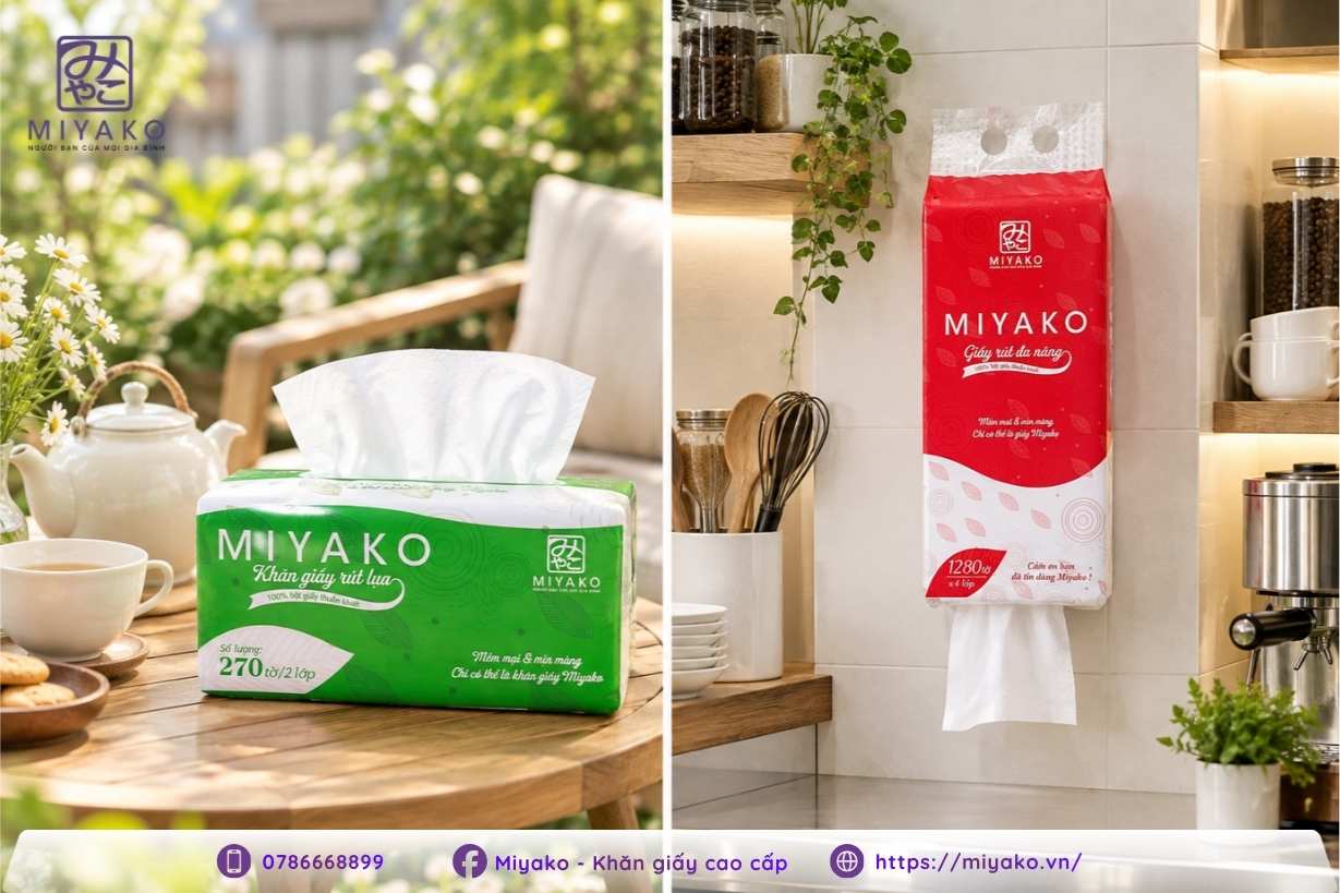 ứng dụng khăn giấy miyako trong nhà và ngoài trời