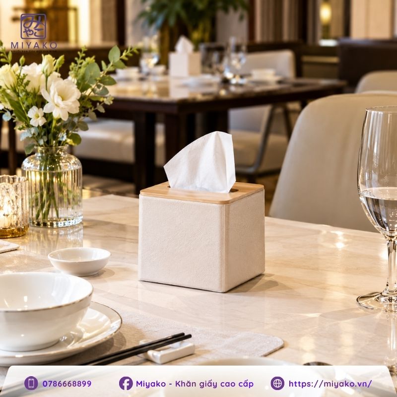 Xưởng cung cấp khăn giấy rút lụa cho nhà hàng khách sạn Miyako giá sỉ